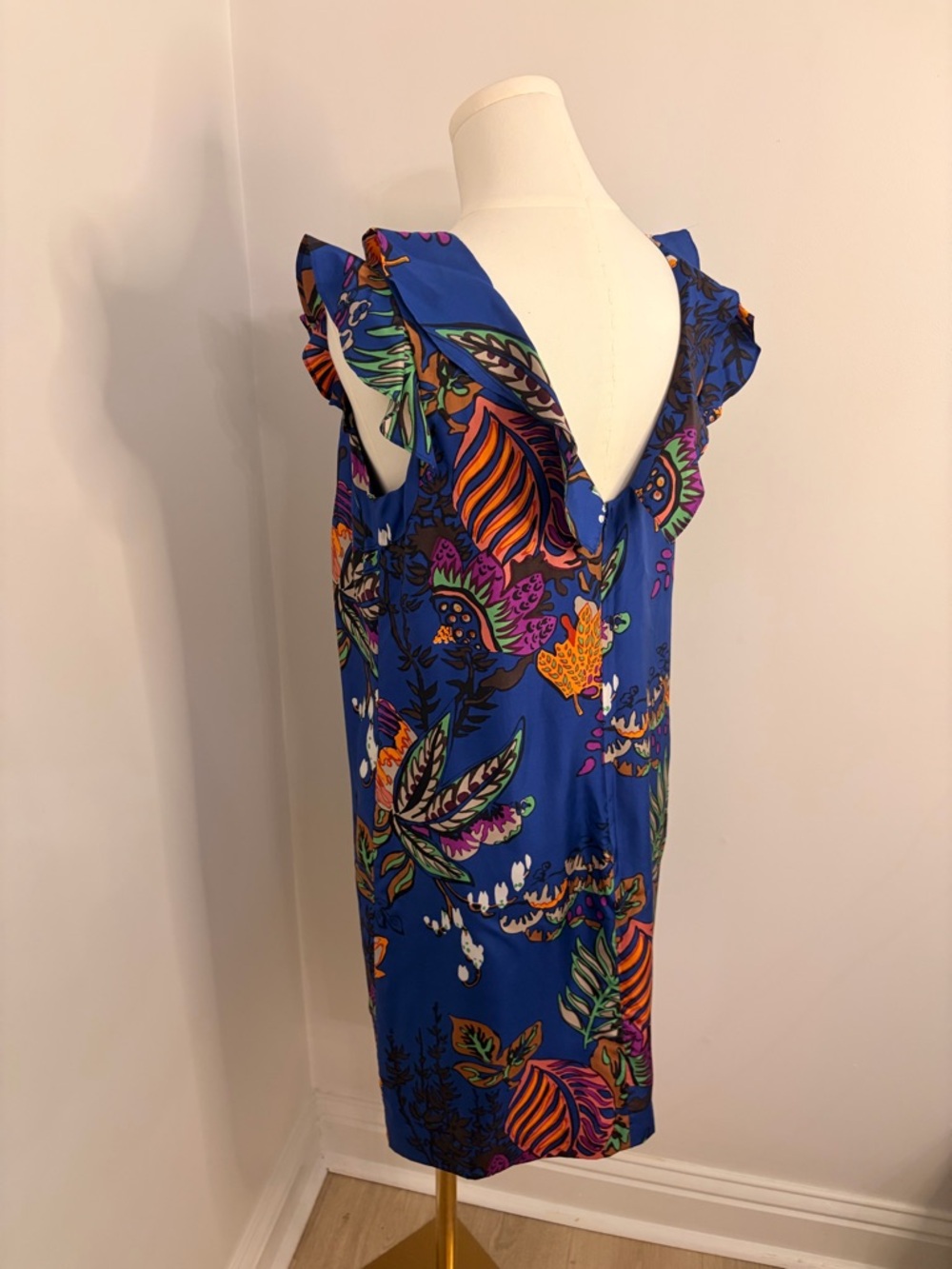 J. Crew Silk Tropical Blur Silk Sleeveless Dress Size 4 - Picture 5 of 10